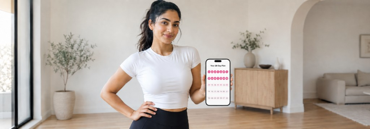 GlowUp app screens — 28-day plan view